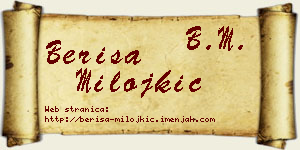 Beriša Milojkić vizit kartica
